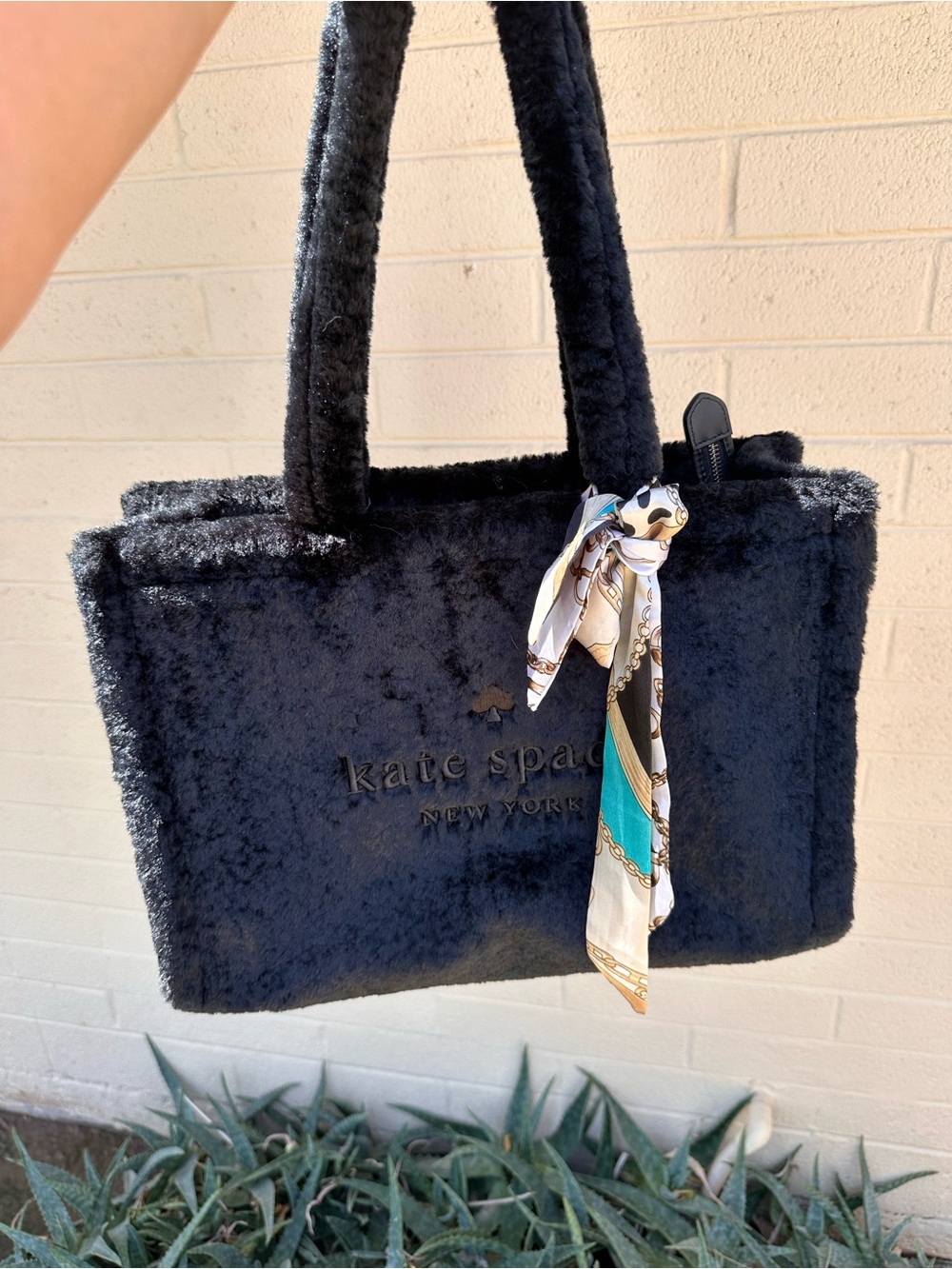 Large Kate spade fur tote